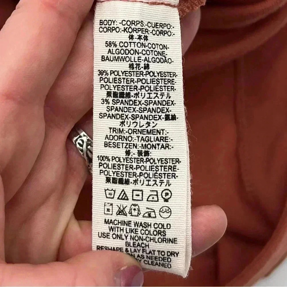 Free People Terracotta Taupe V Neck Long Sleeve Open Back Tie Top Size XS - Picture 8 of 9